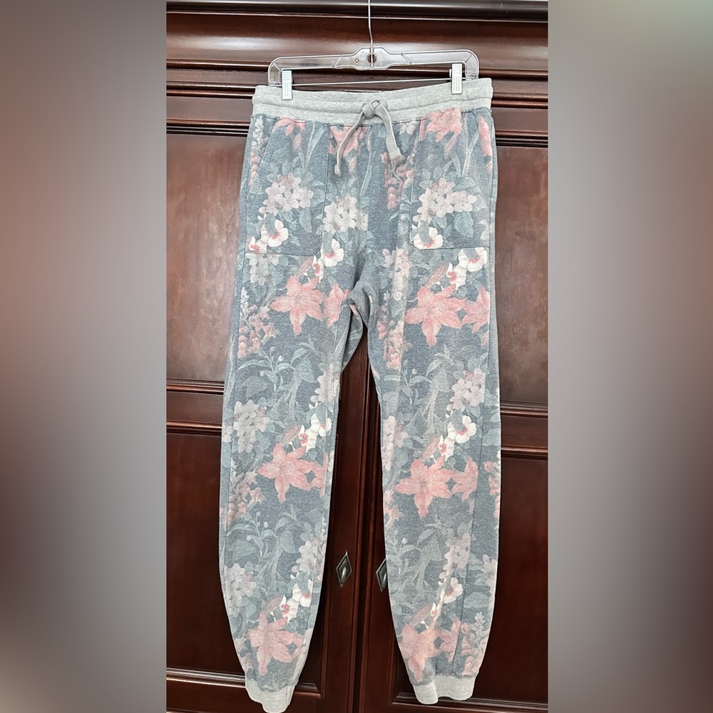 Cotton blend floral joggers -XL